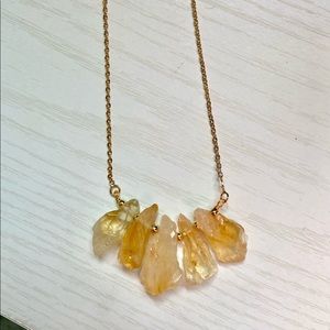 Raw citrine crystal necklace